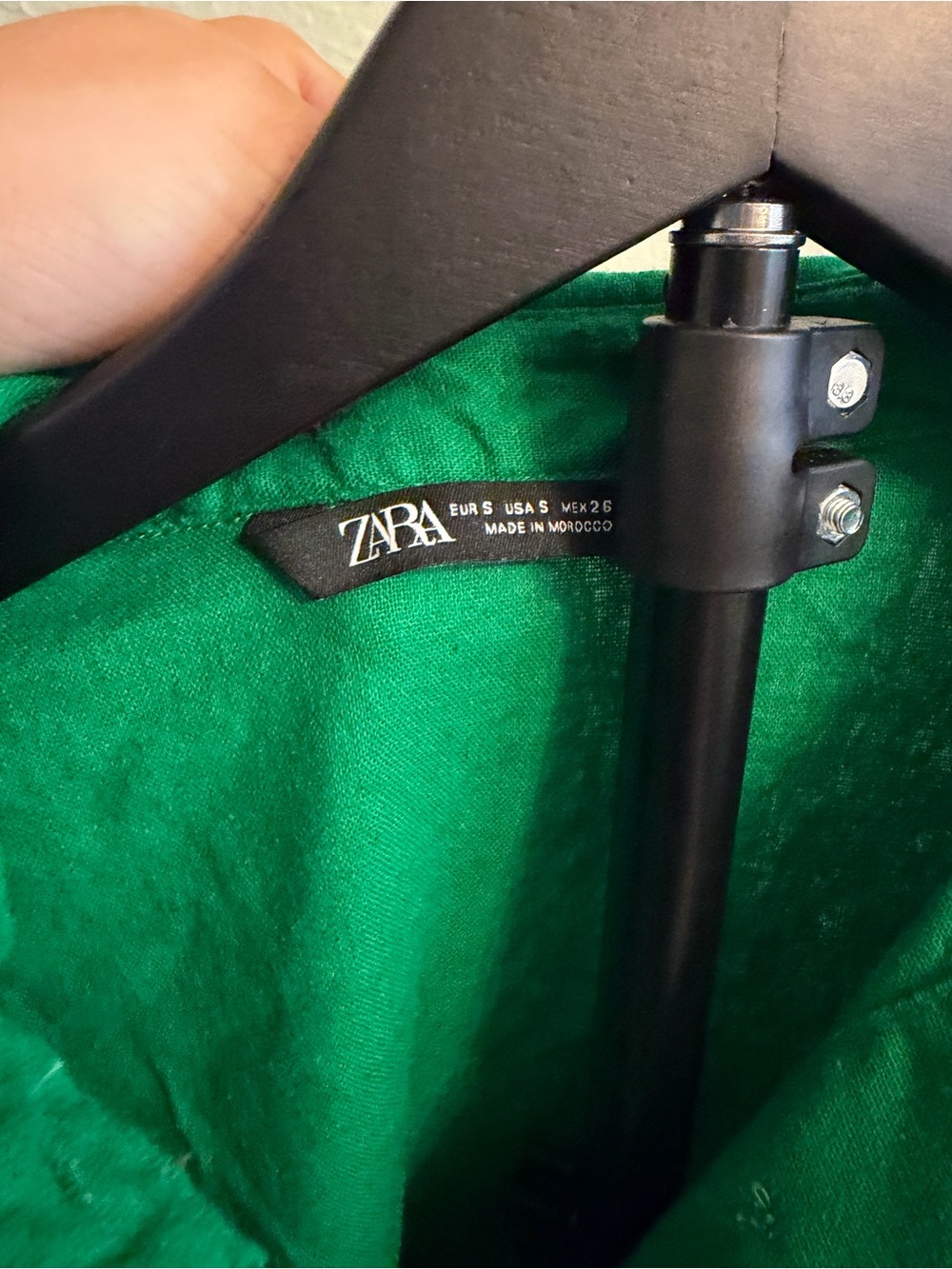 Zara Green Linen-Blend Shirt - Picture 2 of 3